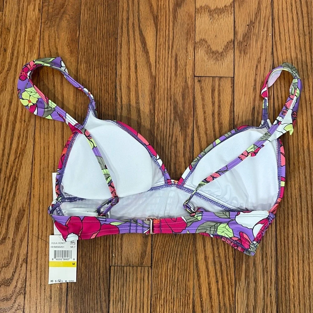 Hula Honey Impressionist Bloom Bikini‎ Top Junior’s Medium NWT swimsuit